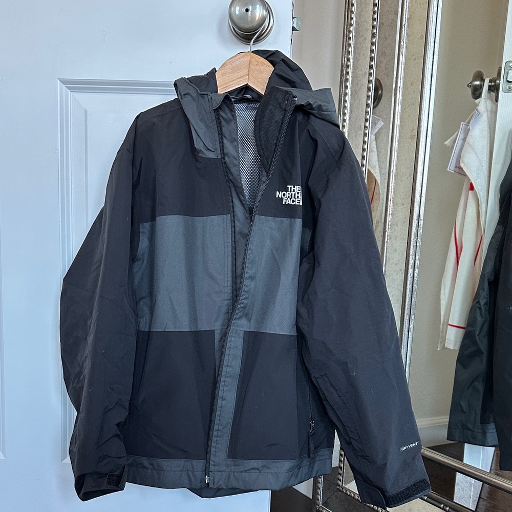 The North Face Boy’s Black and Dark Gray Lightweight Hooded Jacket